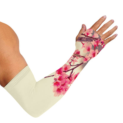 Vintage Cherry Blossom Print Sun Protection Arm Sleeves