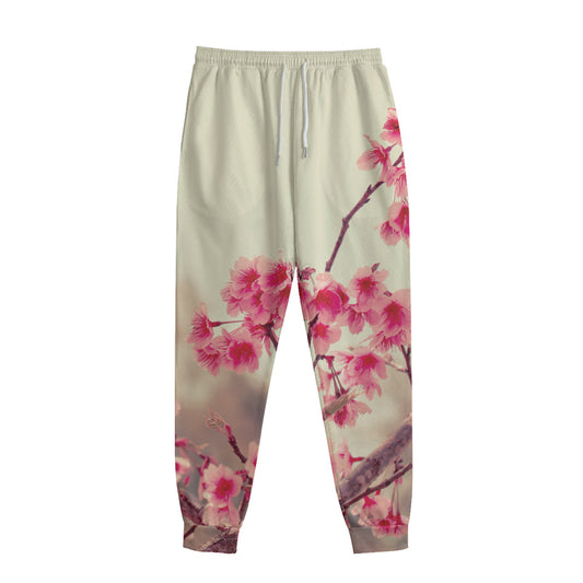 Vintage Cherry Blossom Print Sweatpants