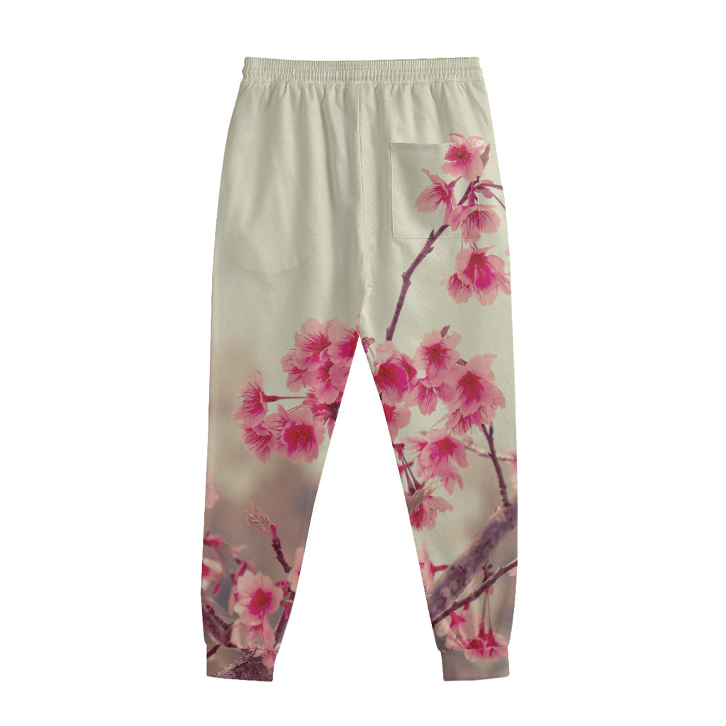 Vintage Cherry Blossom Print Sweatpants