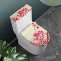 Vintage Cherry Blossom Print Toilet Lid And Tank Cover Set