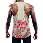 Vintage Cherry Blossom Print Training Tank Top