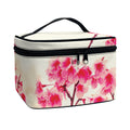 Vintage Cherry Blossom Print Travel Makeup Bag