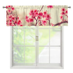 Vintage Cherry Blossom Print Window Valance