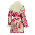 Vintage Cherry Blossom Print Women's Bathrobe