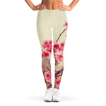Vintage Cherry Blossom Print Women's Leggings