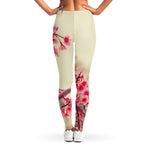 Vintage Cherry Blossom Print Women's Leggings