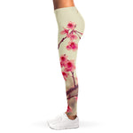 Vintage Cherry Blossom Print Women's Leggings
