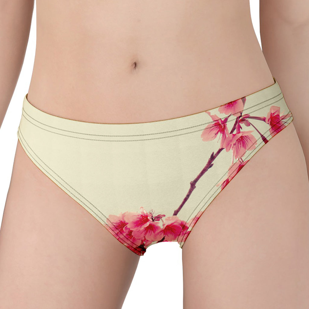 Vintage Cherry Blossom Print Women's Panties