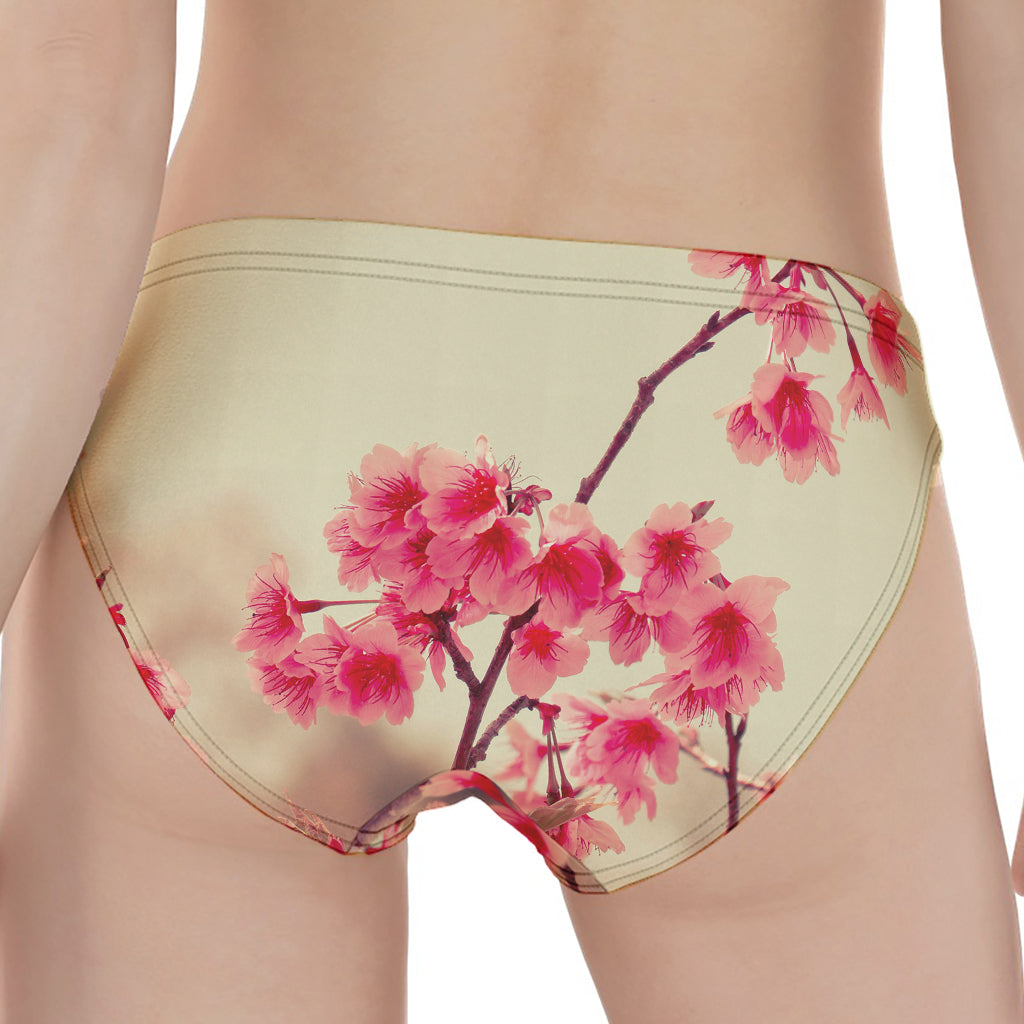 Vintage Cherry Blossom Print Women's Panties