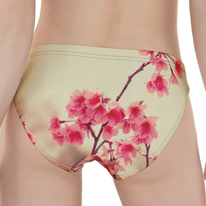 Vintage Cherry Blossom Print Women's Panties