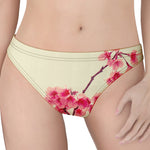 Vintage Cherry Blossom Print Women's Thong