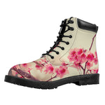 Vintage Cherry Blossom Print Work Boots