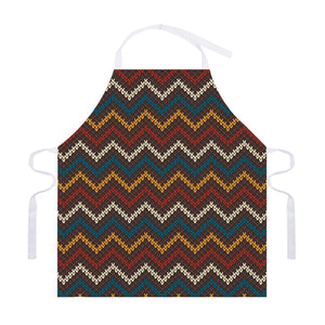 Vintage Chevron Knitted Pattern Print Adjustable Apron