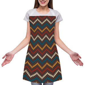 Vintage Chevron Knitted Pattern Print Adjustable Apron