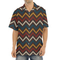 Vintage Chevron Knitted Pattern Print Aloha Shirt