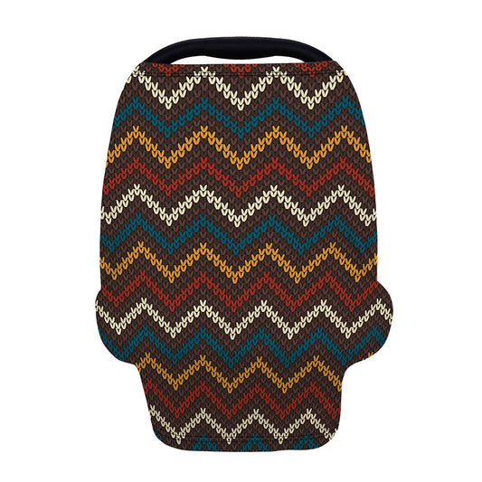 Vintage Chevron Knitted Pattern Print Baby Seat Cover