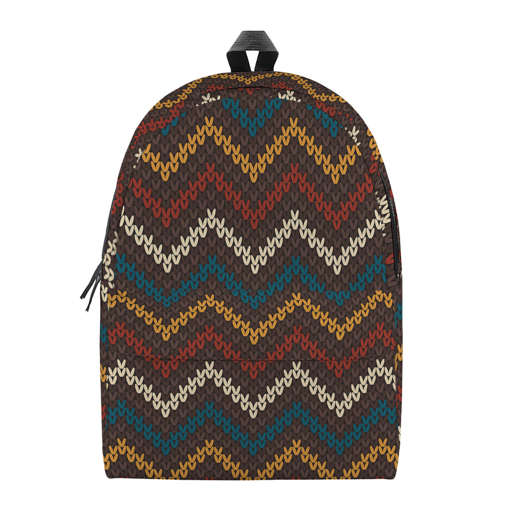 Vintage Chevron Knitted Pattern Print Backpack