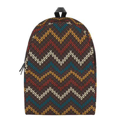 Vintage Chevron Knitted Pattern Print Backpack