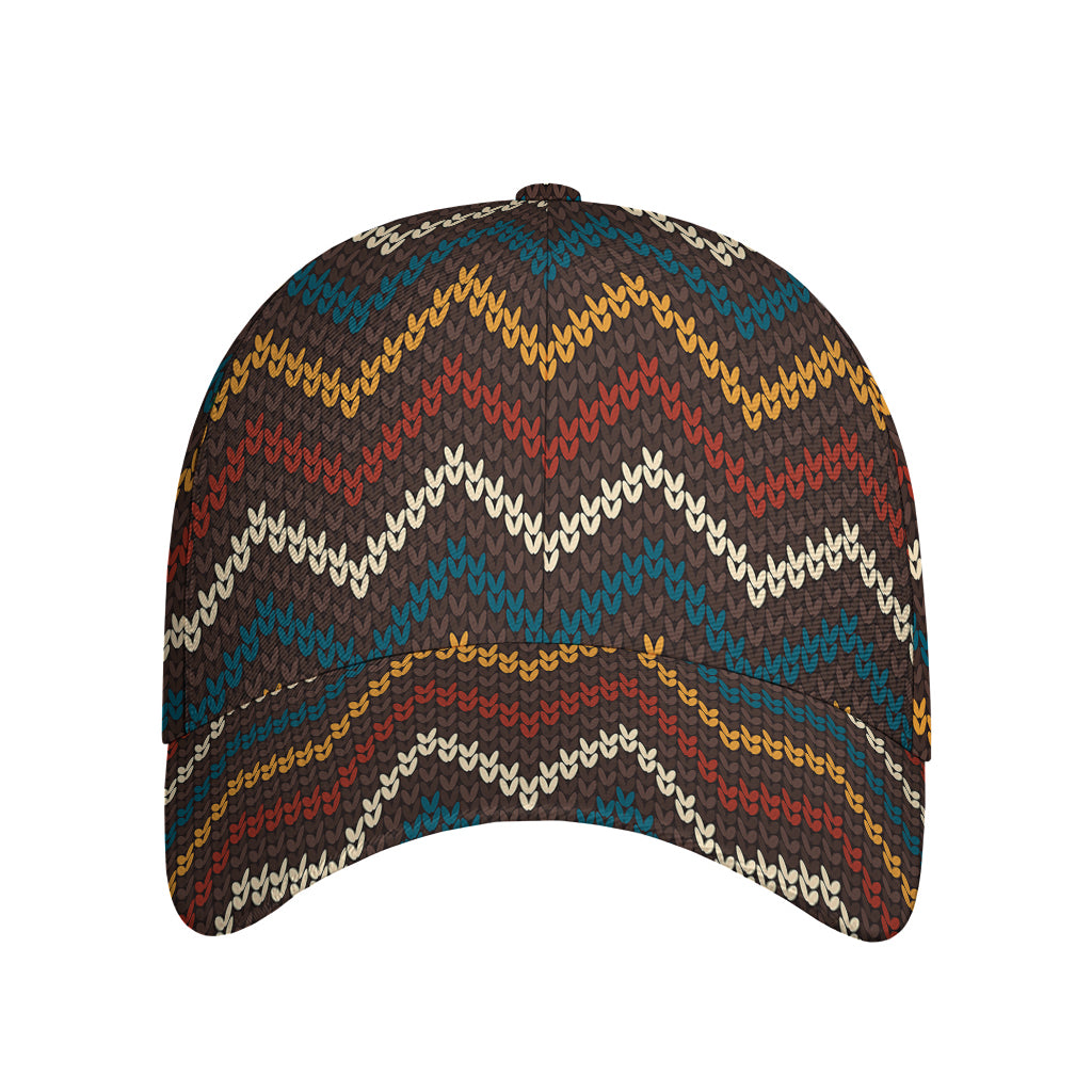 Vintage Chevron Knitted Pattern Print Baseball Cap