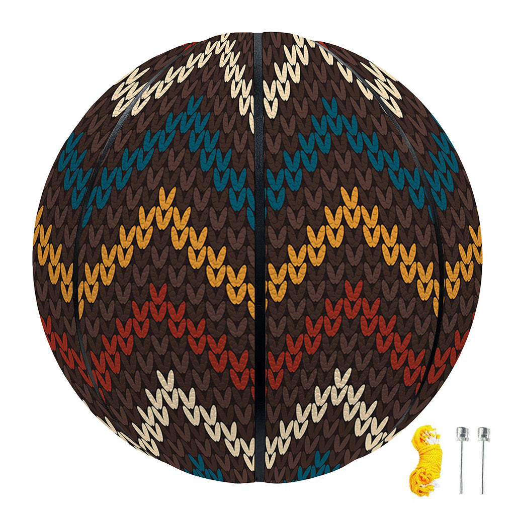 Vintage Chevron Knitted Pattern Print Basketball