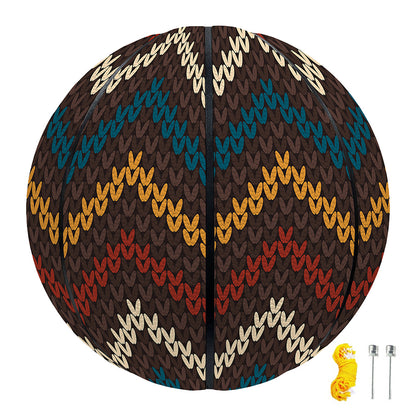 Vintage Chevron Knitted Pattern Print Basketball