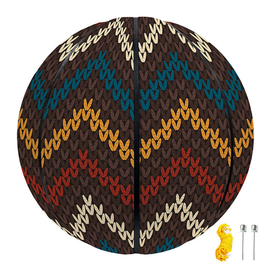 Vintage Chevron Knitted Pattern Print Basketball