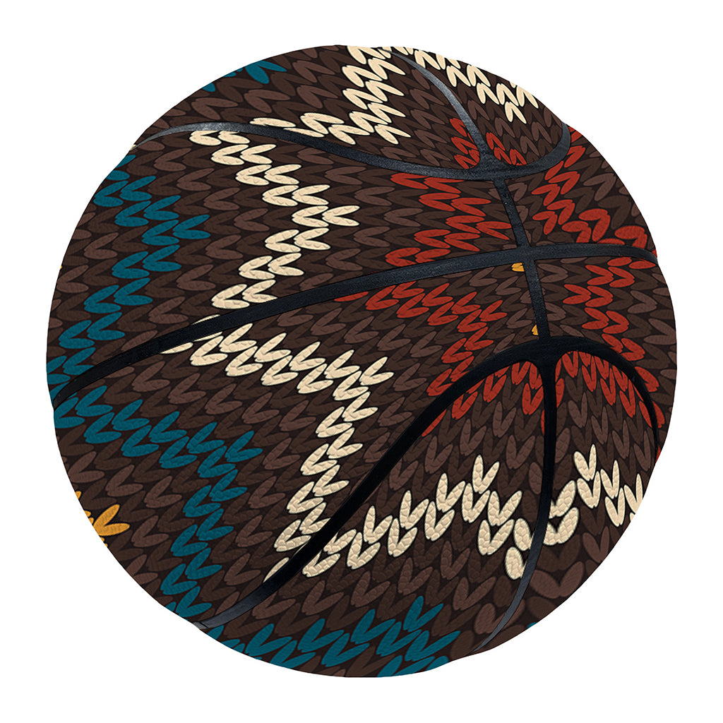 Vintage Chevron Knitted Pattern Print Basketball