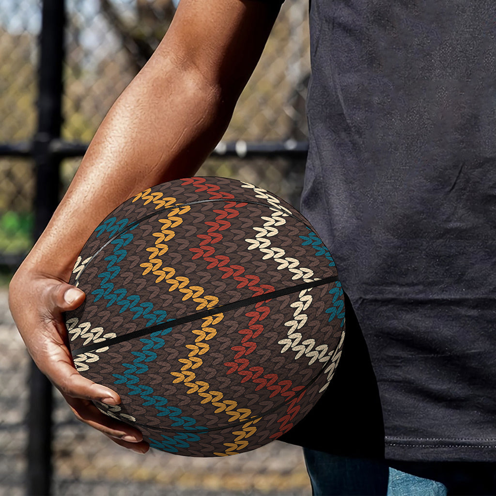 Vintage Chevron Knitted Pattern Print Basketball