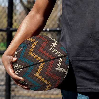 Vintage Chevron Knitted Pattern Print Basketball