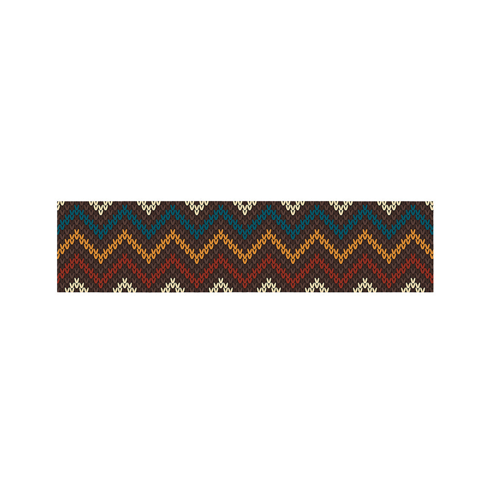 Vintage Chevron Knitted Pattern Print Bed Runner