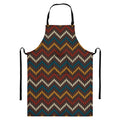 Vintage Chevron Knitted Pattern Print Bib Apron With Pocket