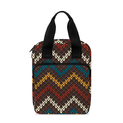 Vintage Chevron Knitted Pattern Print Bible Tote Bag
