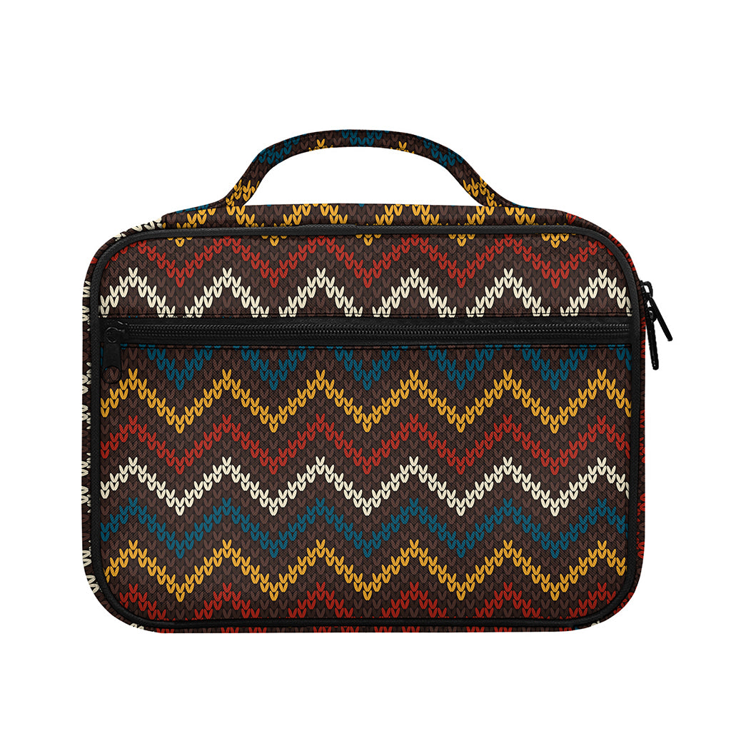 Vintage Chevron Knitted Pattern Print Briefcase Bible Bag
