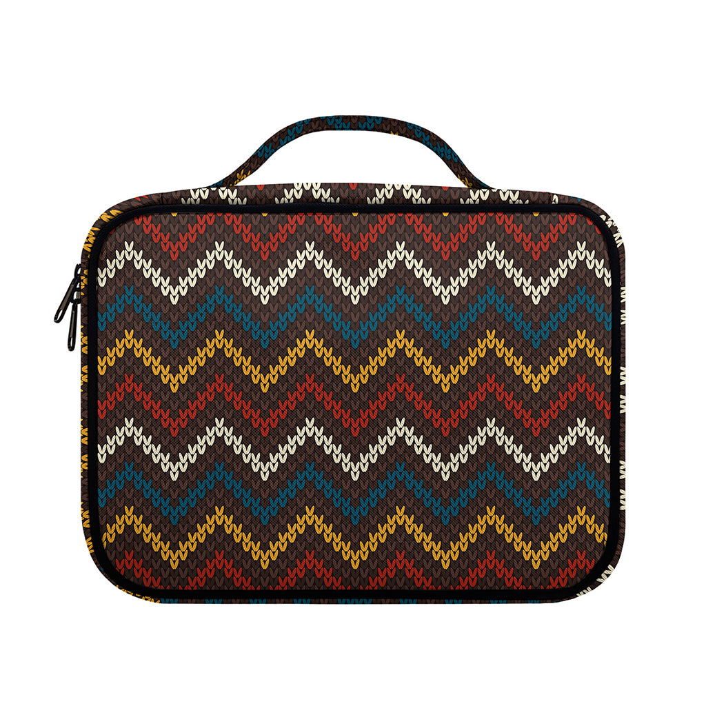 Vintage Chevron Knitted Pattern Print Briefcase Bible Bag