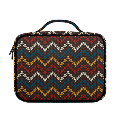 Vintage Chevron Knitted Pattern Print Briefcase Bible Bag