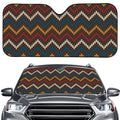 Vintage Chevron Knitted Pattern Print Car Windshield Sun Shade