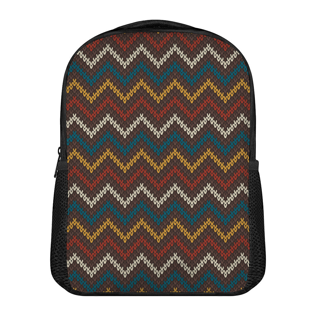Vintage Chevron Knitted Pattern Print Casual Backpack