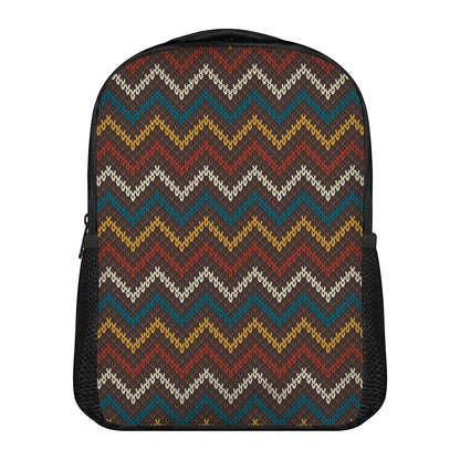 Vintage Chevron Knitted Pattern Print Casual Backpack