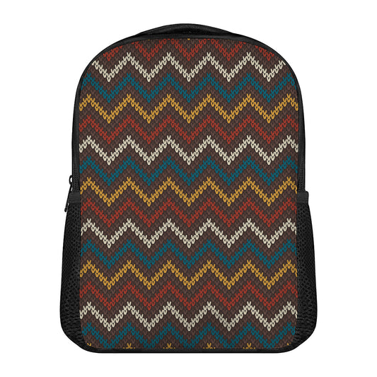 Vintage Chevron Knitted Pattern Print Casual Backpack
