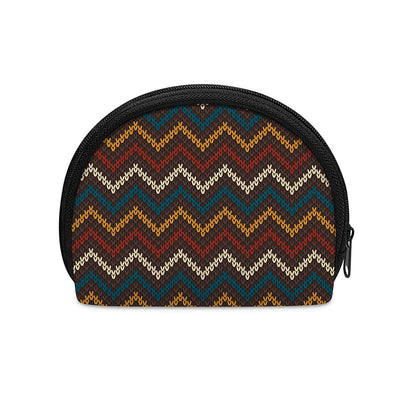 Vintage Chevron Knitted Pattern Print Coin Purse