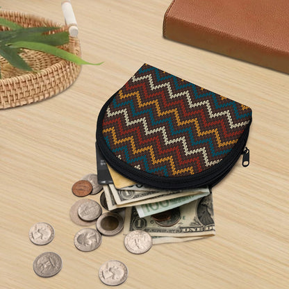 Vintage Chevron Knitted Pattern Print Coin Purse