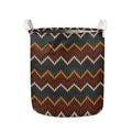 Vintage Chevron Knitted Pattern Print Collapsible Laundry Basket