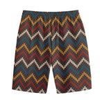 Vintage Chevron Knitted Pattern Print Cotton Shorts