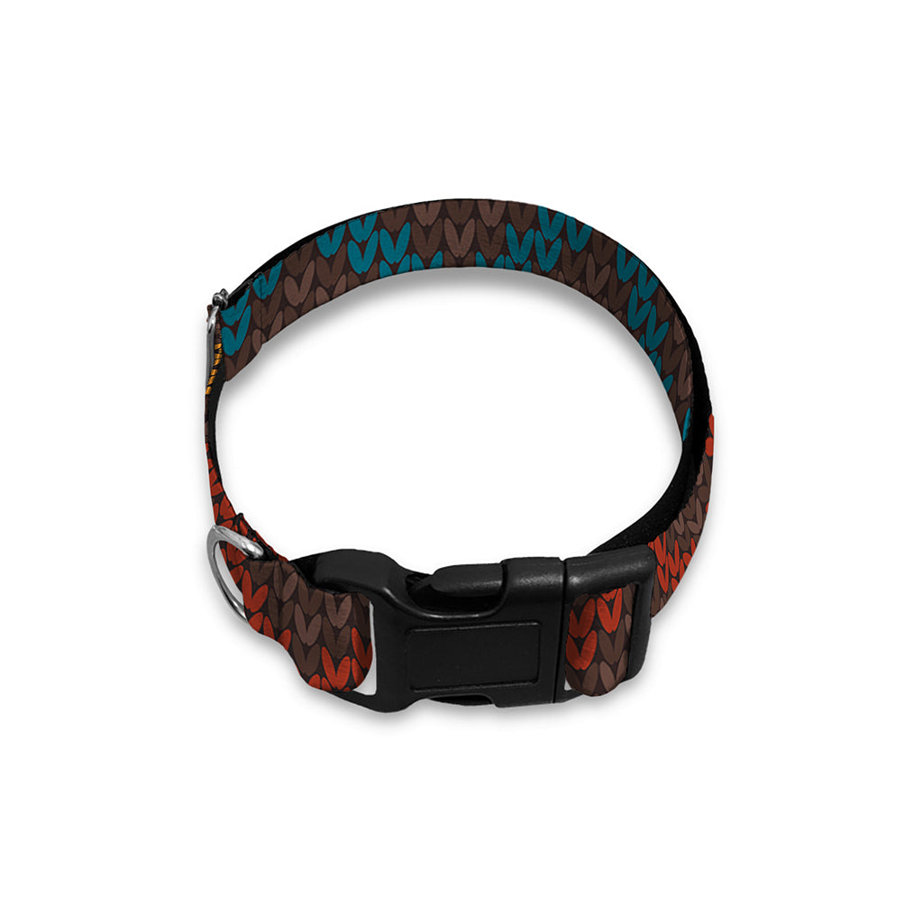 Vintage Chevron Knitted Pattern Print Dog Collar