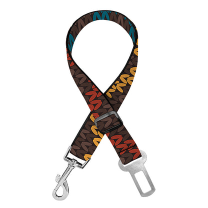 Vintage Chevron Knitted Pattern Print Dog Seat Belt