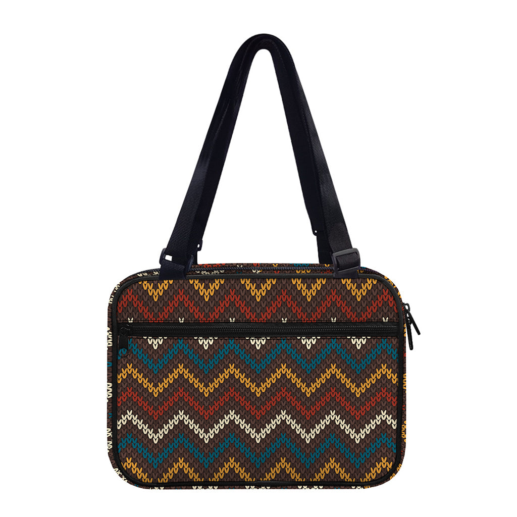 Vintage Chevron Knitted Pattern Print Double Strap Bible Bag