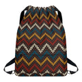 Vintage Chevron Knitted Pattern Print Drawstring Backpack
