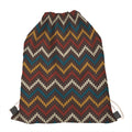 Vintage Chevron Knitted Pattern Print Drawstring Bag