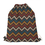 Vintage Chevron Knitted Pattern Print Drawstring Bag