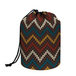 Vintage Chevron Knitted Pattern Print Drawstring Makeup Bag